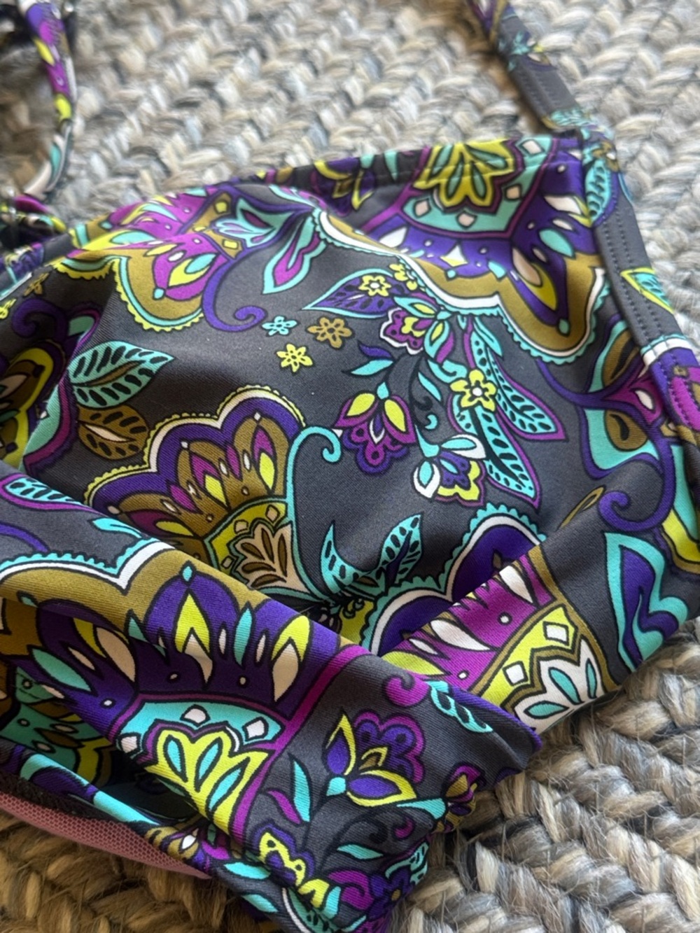 Athleta Floral Paisley Multi-Color Bikini Top - Picture 3 of 8